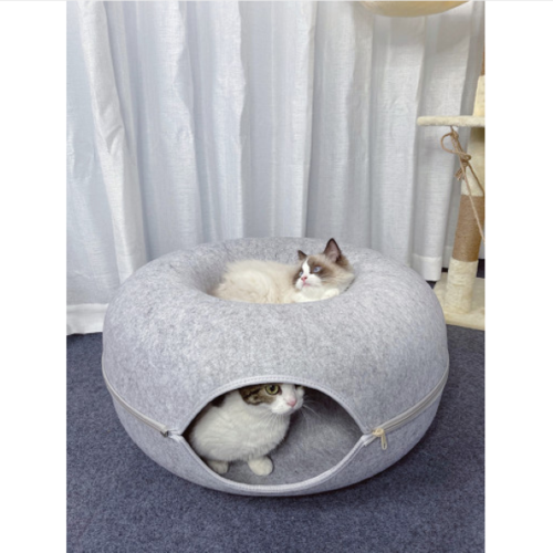 [해외직구]MAODADA 도넛 숨숨집 고양이 숨숨터널 고양이 펠트 하우스